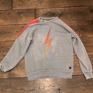 Aviator Nations bolt crew neck. slightly worn, in very good condition.